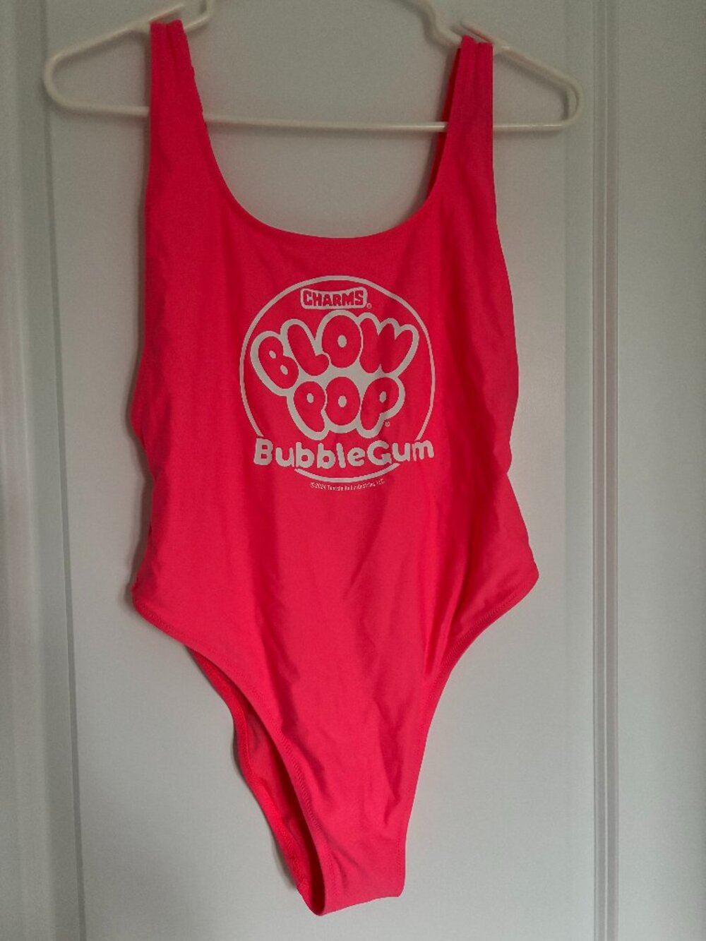 NWT aerie Blow Pop Birthday Scoop Cheekiest Swimsuit One Piece Sz M in hot Pink